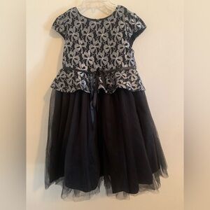 Elegant Black and Silver Kids Formal Dress